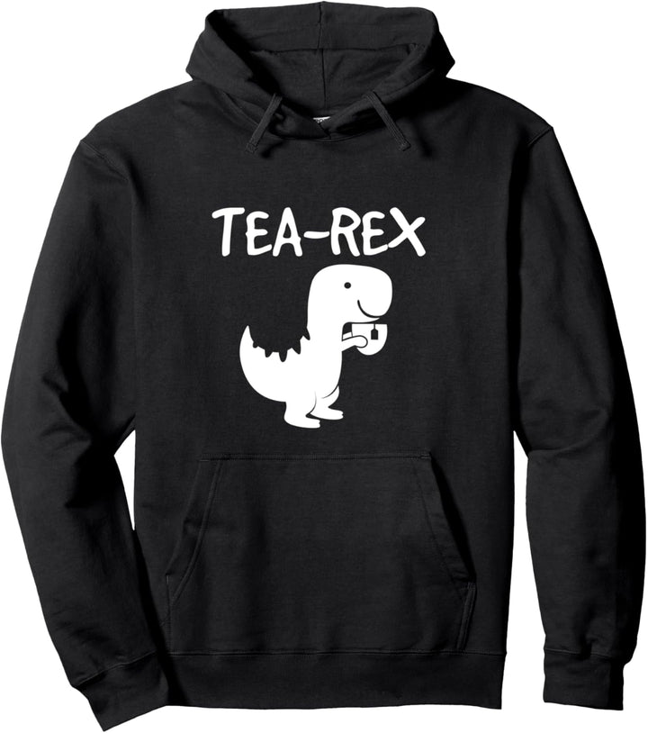Tea-Rex Design Trinkender Tyrannosaurus Dinosaurier Scherzspass Pullover Hoodie