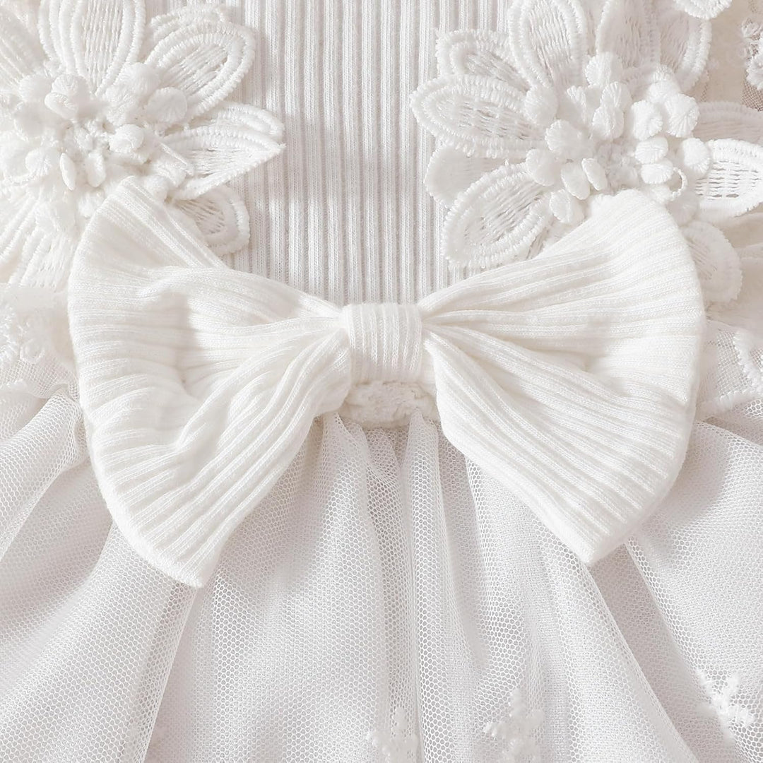 Babykleidung für Neugeborene Mädchen Gerüschtes Kleid mit Blumendruck Sommer Outfits Süsses Schleife