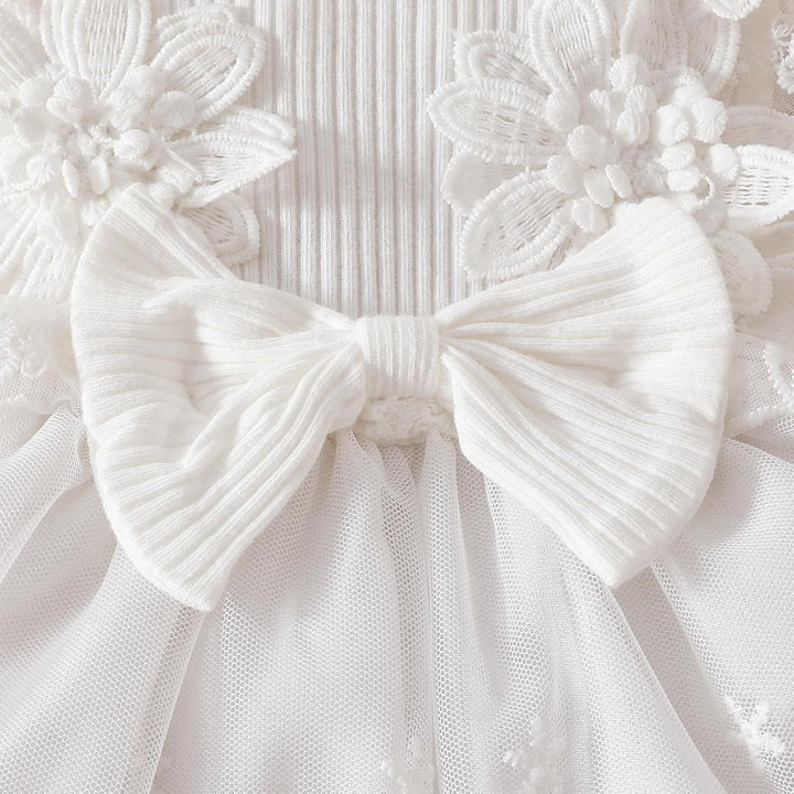 Babykleidung für Neugeborene Mädchen Gerüschtes Kleid mit Blumendruck Sommer Outfits Süsses Schleife