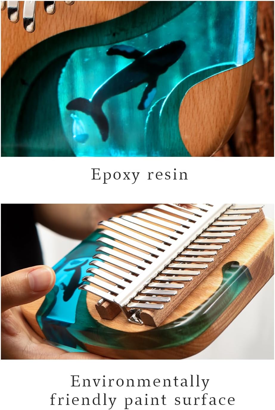 Kalimba 17/21 Schlüssel, Holz Fingerklaviere，Professionelle Daumenklavier Carlimba, Mbira Instrument