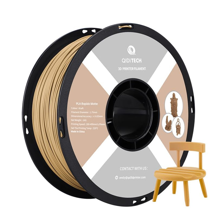 QIDI TECH Matte PLA Rapido Filament 1.75mm, PLA Matte 3D Drucker Filament 1kg Spule (2.2lbs), Geeign