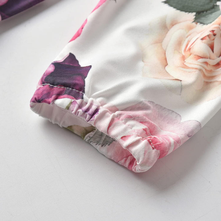 Tinykeke Neugeborenes Baby Mädchen Kleidung Sets Kleinkind Langarm Strampler Rüschen Tops & Blumen B