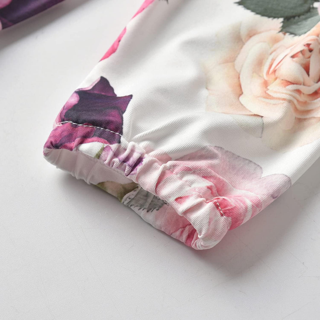 Tinykeke Neugeborenes Baby Mädchen Kleidung Sets Kleinkind Langarm Strampler Rüschen Tops & Blumen B