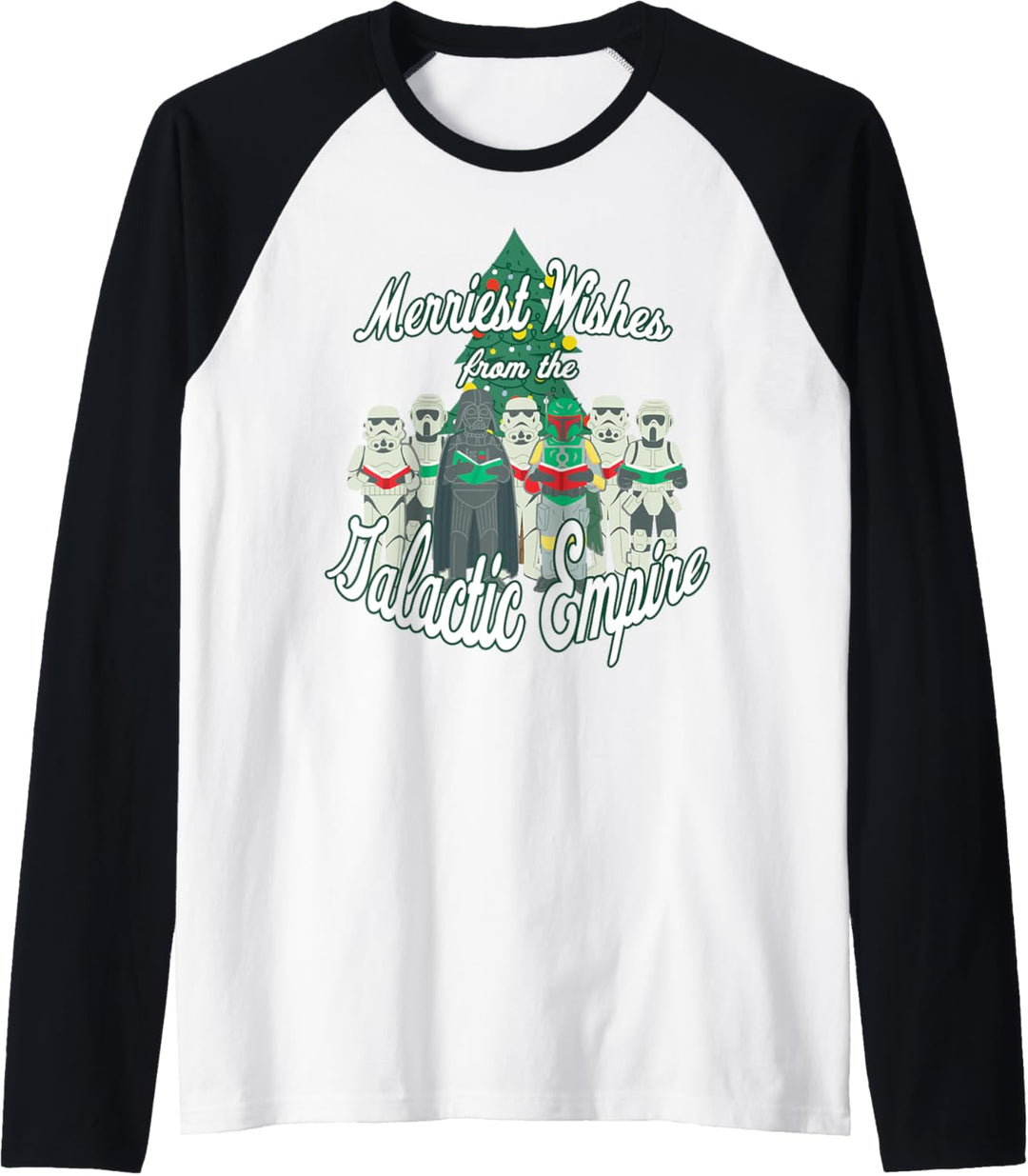 Star Wars Christmas Merriest Wishes From The Galactic Empire Raglan