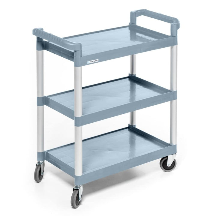 Edelstahl Servierwagen | 3 Regale, Böden | 80x42x95cm | Transportwagen |Küchenwagen auf Rollen | Sta