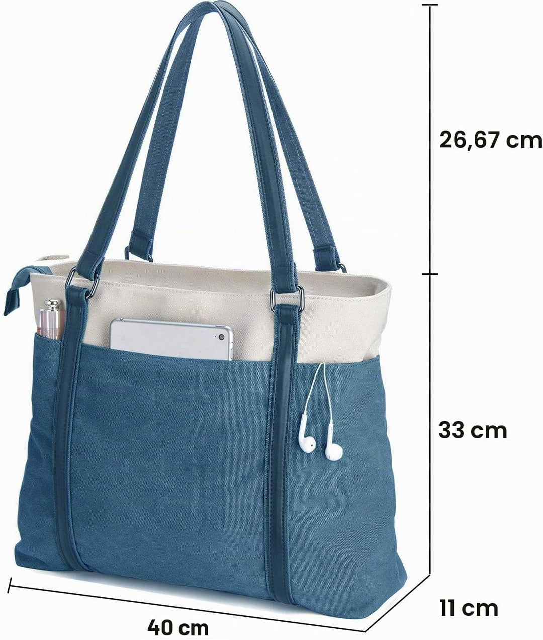 BAG WIZARD Damen S306923 Laptop-Tragetasche für die Arbeit Blau, Blau
