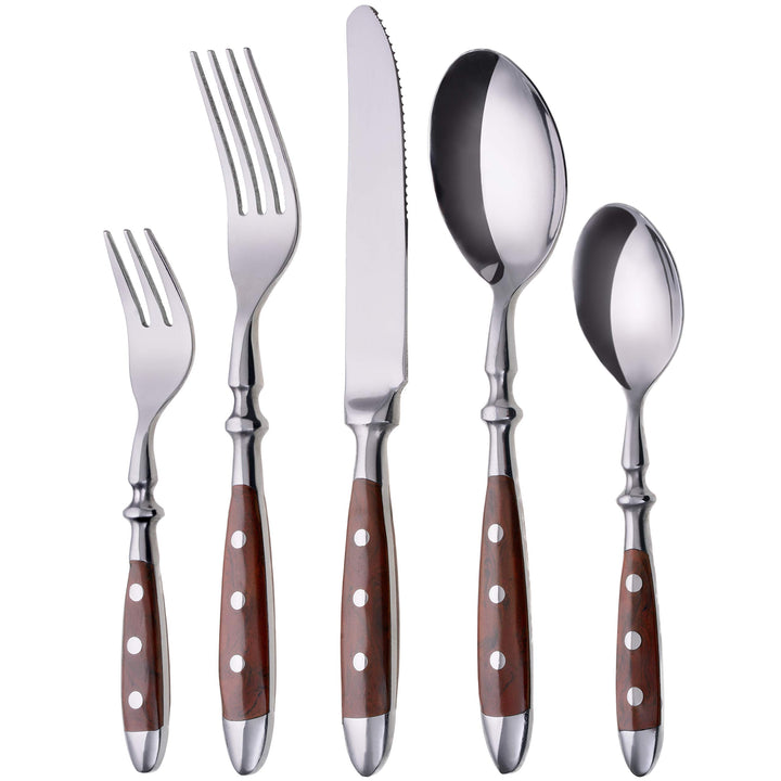 GRÄWE Besteckset für 6 Personen aus Edelstahl, Schwer, Rustikal, Tafelbesteck Set 30-teilig, Geschmi