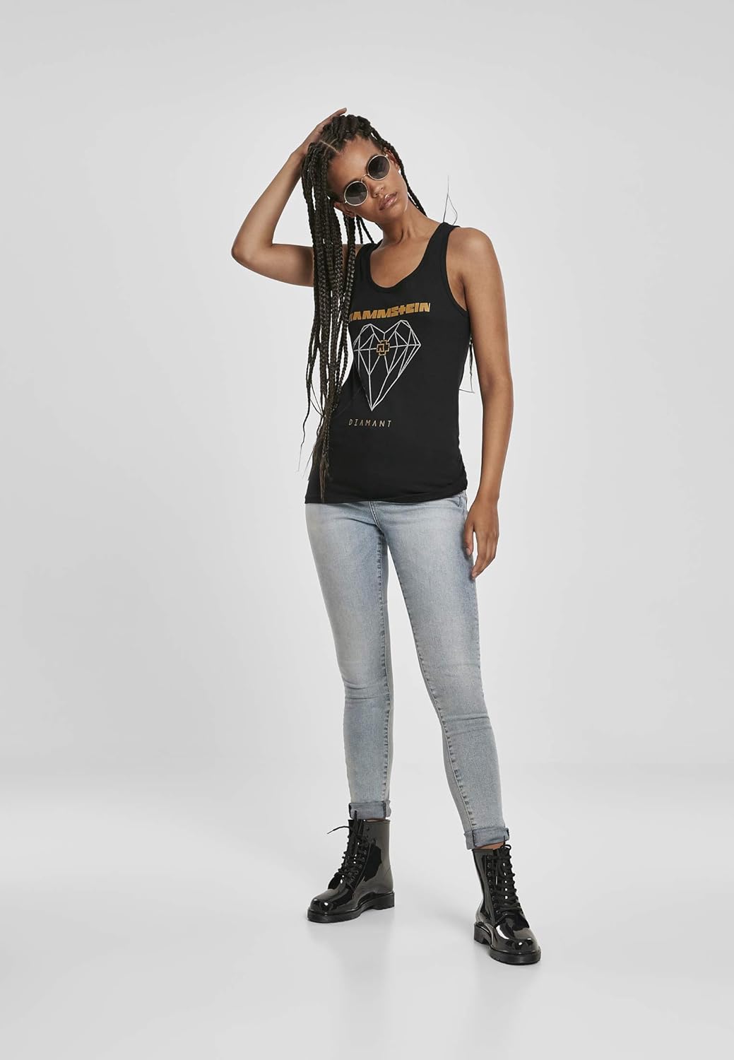 Rammstein Damen Ladies Diamant Tanktop S Schwarz (Black 00007), S Schwarz (Black 00007)