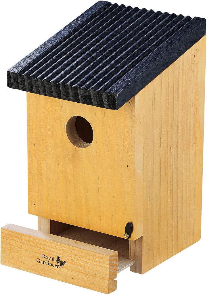Royal Gardineer Vogel Nistkasten: 2er-Set Tannenholz-Nistkästen für Wildvögel, 22x14x12 cm, vormonti