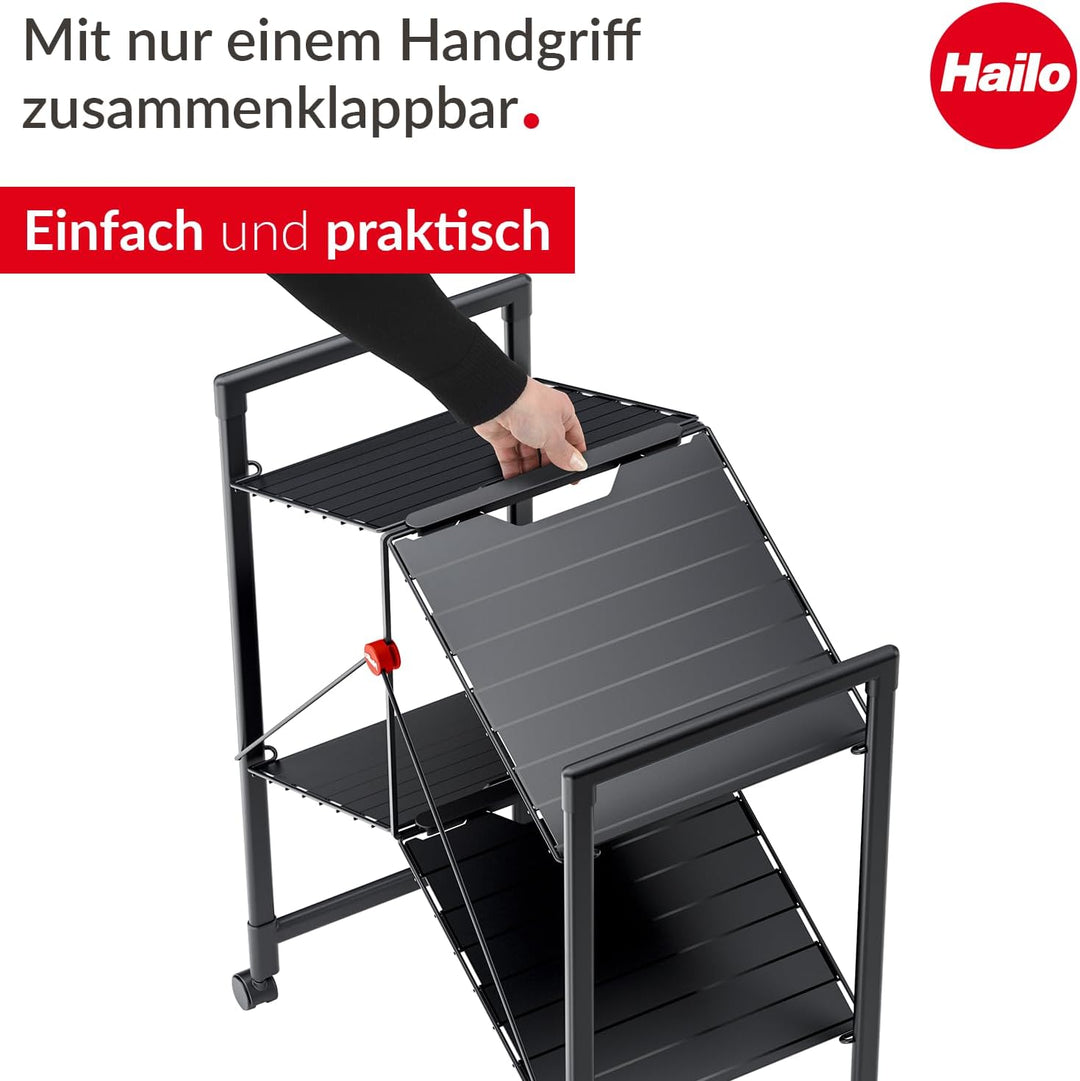 Hailo Quickboard – Mobile Universalablage mit Rollen - klappbar & platzsparend - vielseitig einsetzb