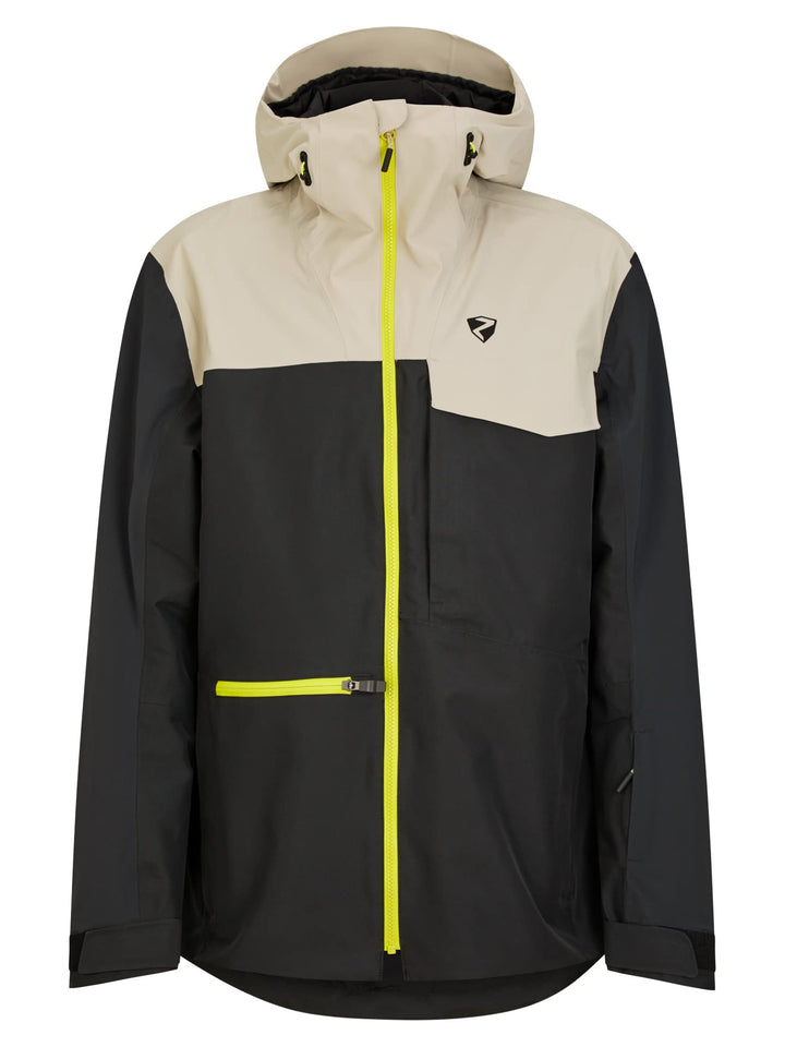 Ziener Herren Tiatu Ski-Jacke/Freeride | Sympatex, PFC frei, Wolle (1er Pack) 52 black.silver beige,