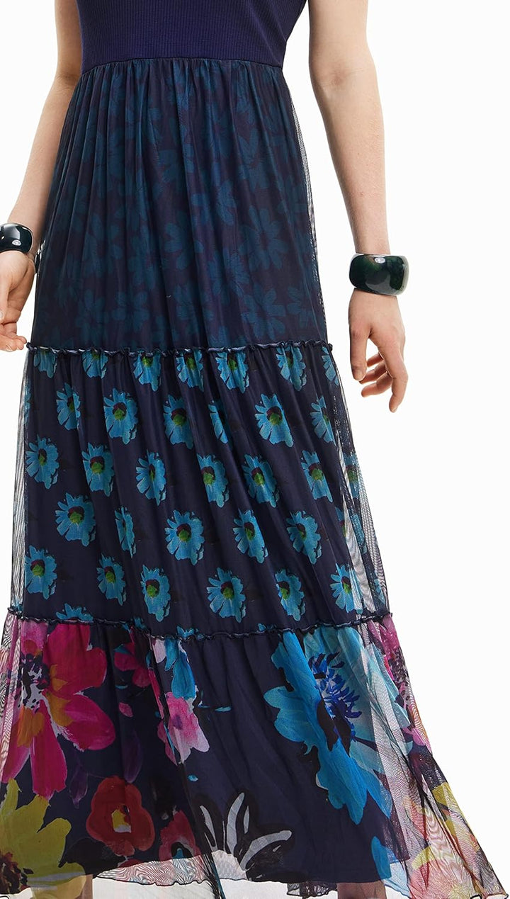 Desigual Damen Dress XS Blau, XS Blau