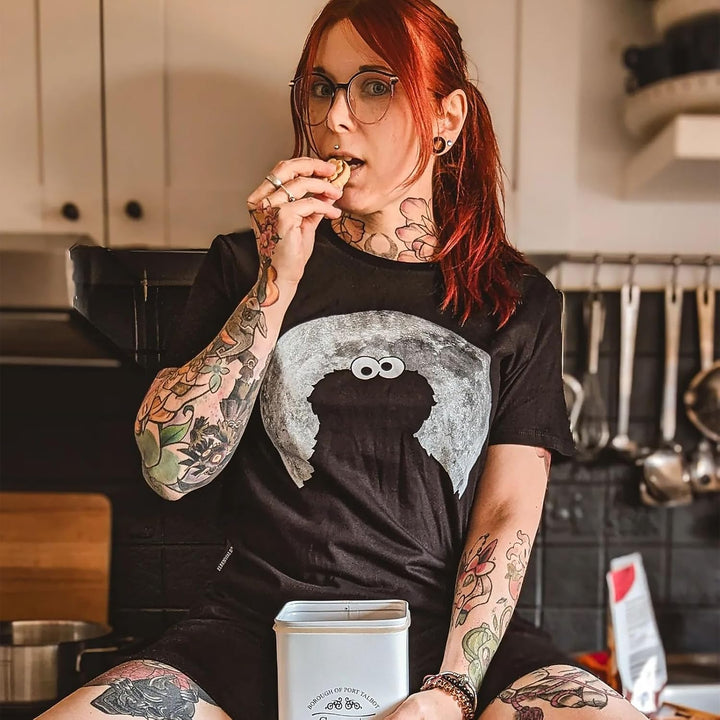 Elbenwald Sesamstrasse T-Shirt mit verschiedenen Motiven für Herren Damen Unisex Baumwolle schwarz S