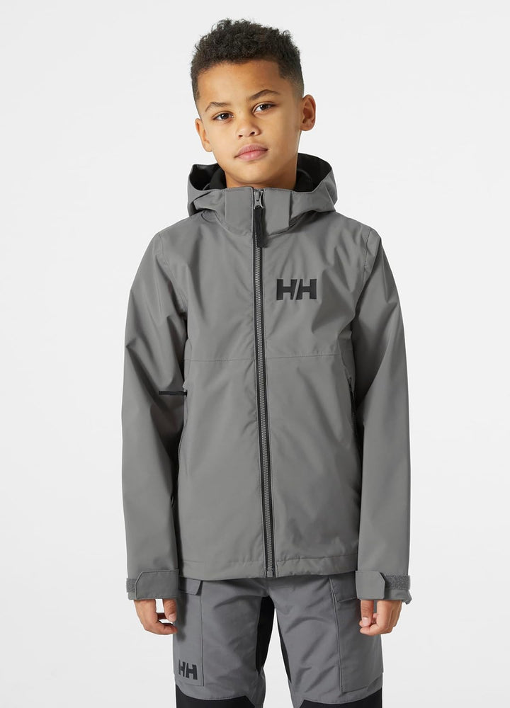Helly Hansen Unisex Kinder Jr Rigging Rain Jacket Jacket 10 Jahre CONCRETE, 10 Jahre CONCRETE
