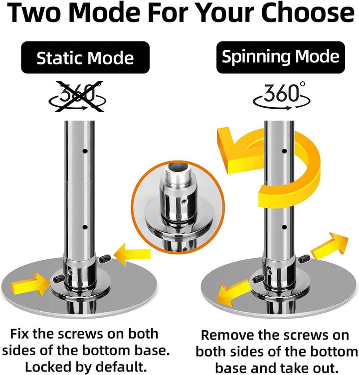 PRIOR FITNESS Pole Dance perforiert, Durchmesser 45 mm, höhenverstellbar für mehr Sicherheit und Sta