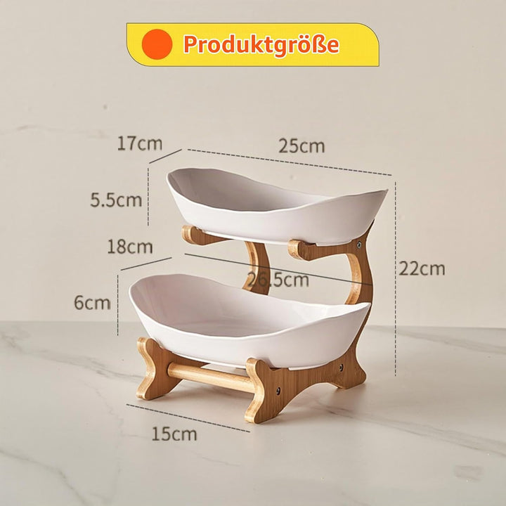 Obst Etagere Kunststoff Obstschale - Bruchsicher Kunststoffschalen mit 2 Etagen Kunststoff Obsttelle