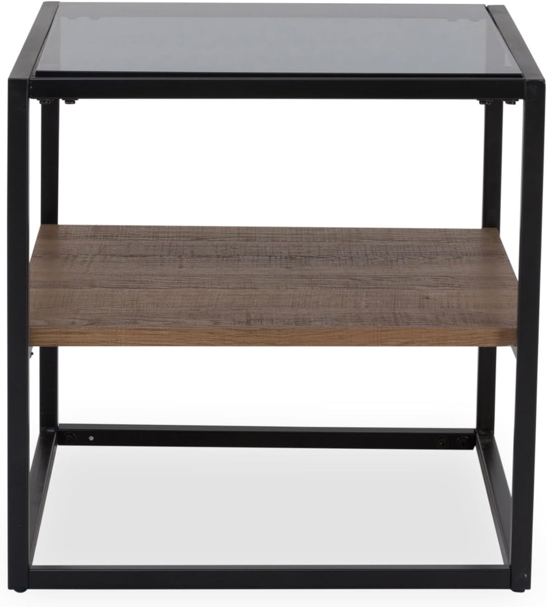 M2 Kollektion Detroit Beistelltisch/Kaffeetisch, Holz, braun, schwarz, B/H/T= 50x50x50cm