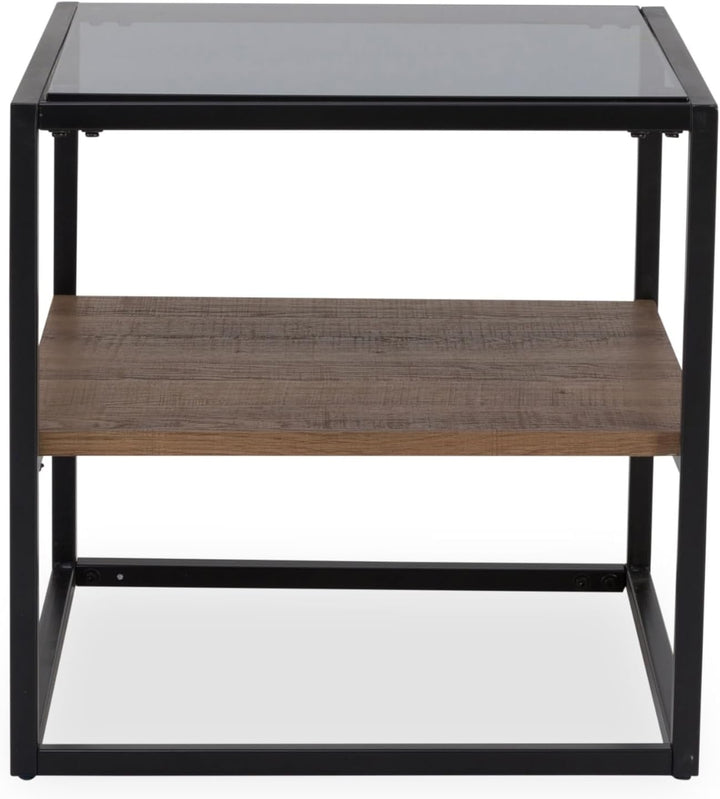 M2 Kollektion Detroit Beistelltisch/Kaffeetisch, Holz, braun, schwarz, B/H/T= 50x50x50cm