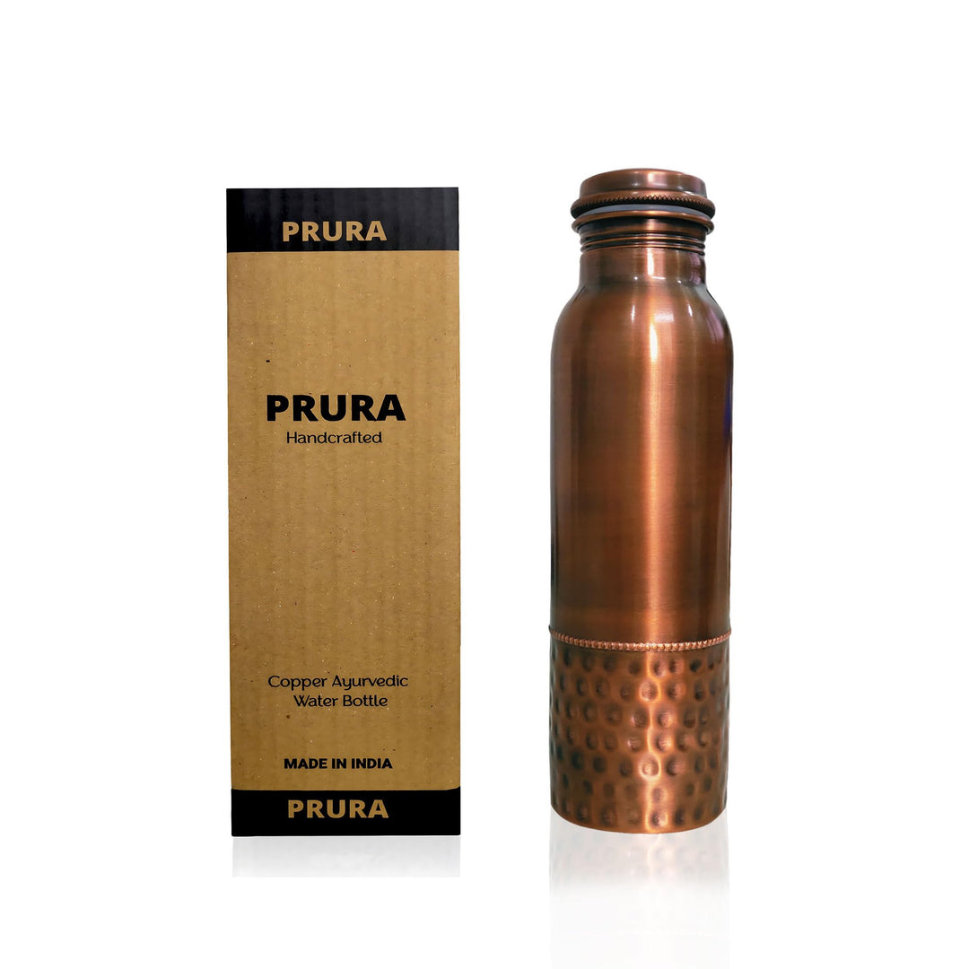 ayurvedische Kupfer-Wasserflasche, auslaufsicheres naturreines Kupfergefäss 900ml/30oz design 4 900