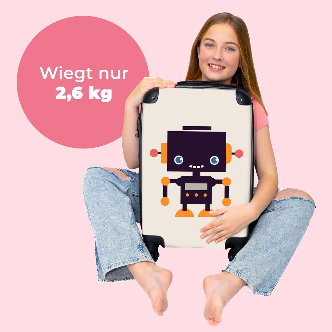 NoBoringSuitcases.com® Kinderkoffer Mädchen - Reisekoffer Kinder, Kabinentrolley, Leichtgewicht, 4 R