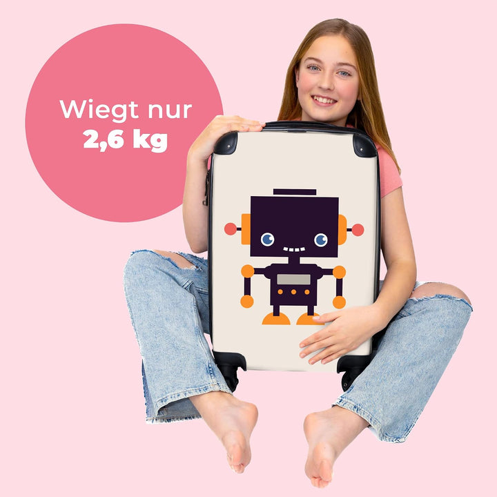 NoBoringSuitcases.com® Kinderkoffer Mädchen - Reisekoffer Kinder, Kabinentrolley, Leichtgewicht, 4 R