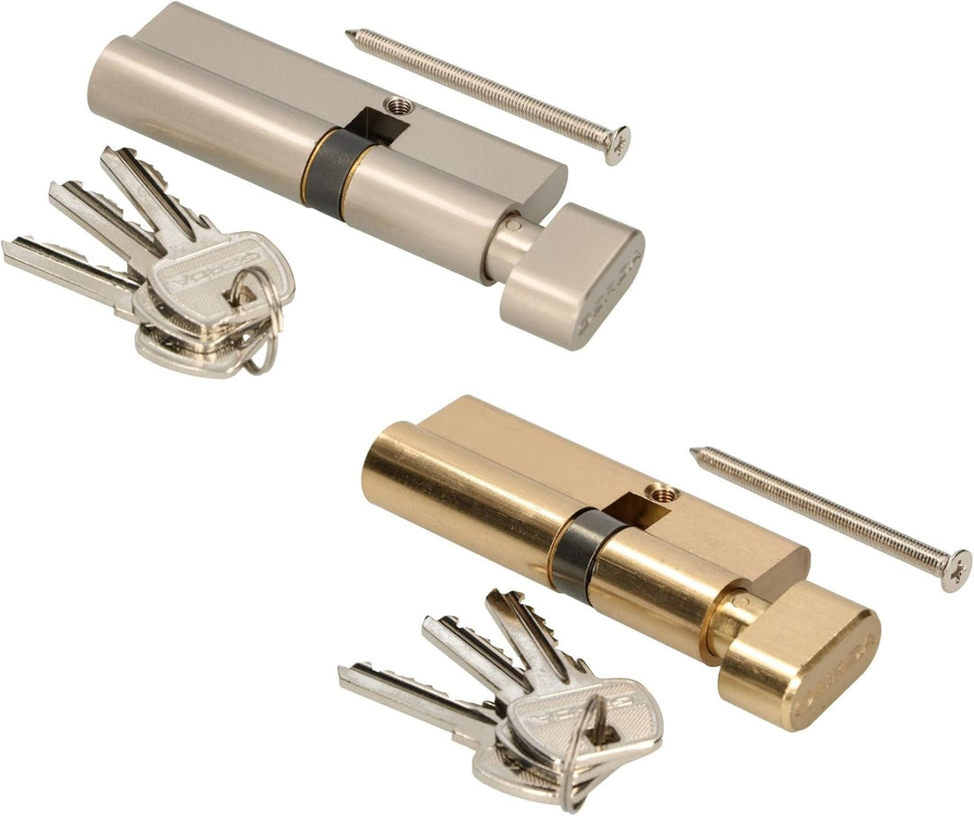 KOTARBAU Schliesszylinder 30/40 Messing Mit Knauf Zylinderschloss Profilzylinder Türzylinder Schloss