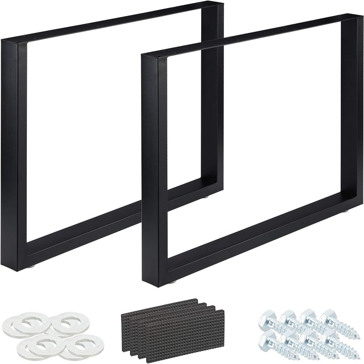 Relaxdays Tischkufen 2er Set, BxH: 100x72 cm, Metall Tischbeine Schreibtisch, Esstisch, Couchtisch,