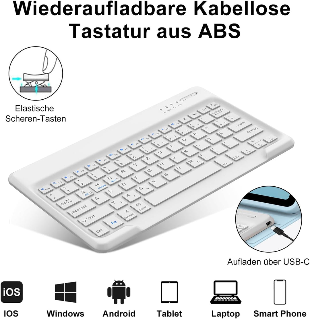 Hülle mit Tastatur für iPad Pro 12.9 Zoll 6ª 2022 /5ª 2021/4ª 2020/3ª Gen 2018, QWERTZ Deutsches Mag
