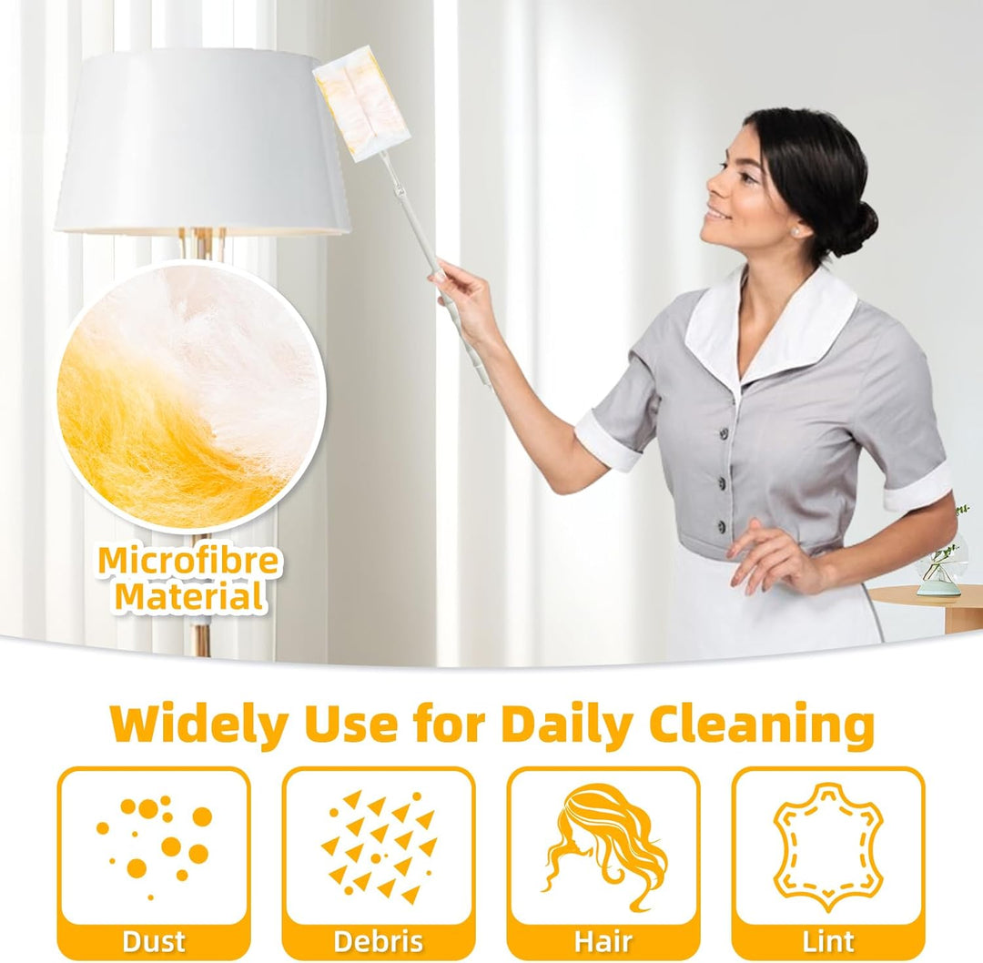 Loveco 51 Stück Kompatibel für Swiffer Staubmagnet Nachfüllpack, 180° Einweg Staubwedel für Swiffer