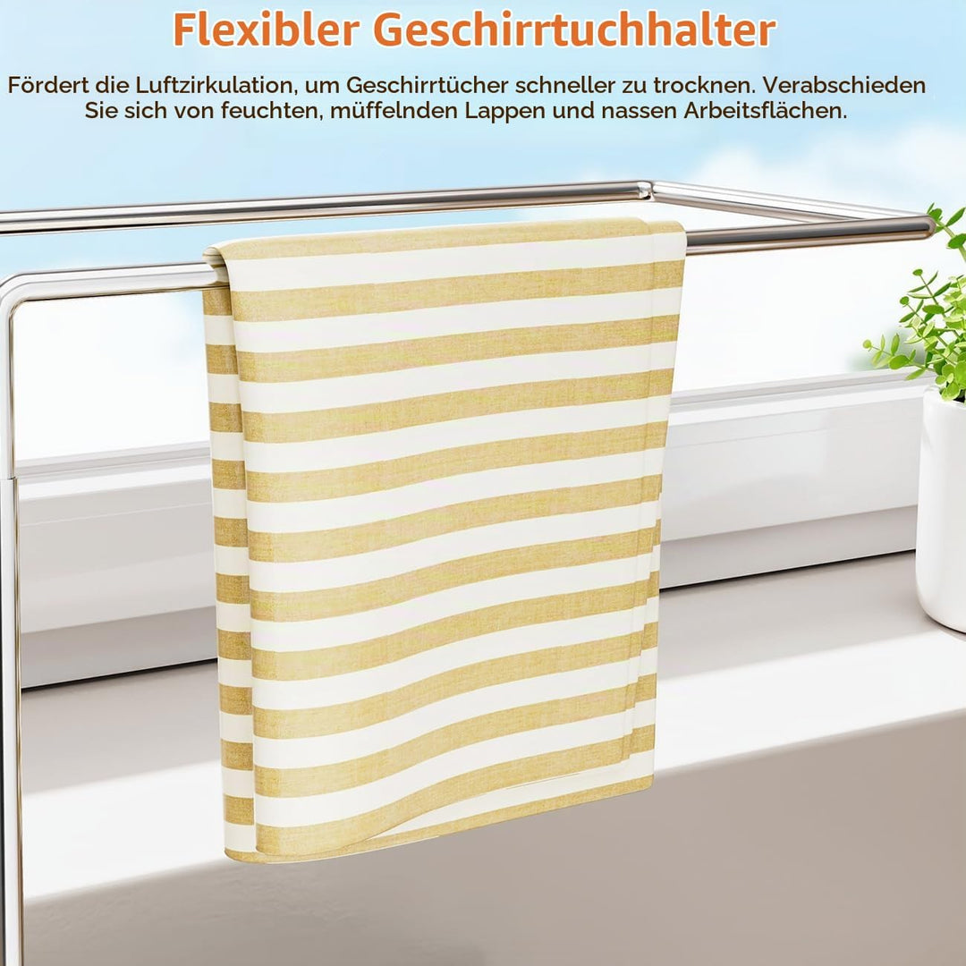 Spülbecken Organizer, Schwarz Küchen Organizer Spüle mit Abflusspfanne &amp; Lappenhalter, Spülutensilie