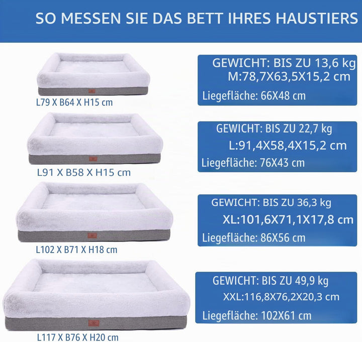 Orthopädisches Hundebett für grosse Hunde und mittelgrosse Hunde, Hundesofa mit wasserdichtem Futter