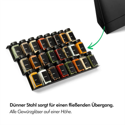 KIVY Gewürzregal Schublade Metall - Verstellbar & passend für alle Schubladen - Gewürz Organizer Sch