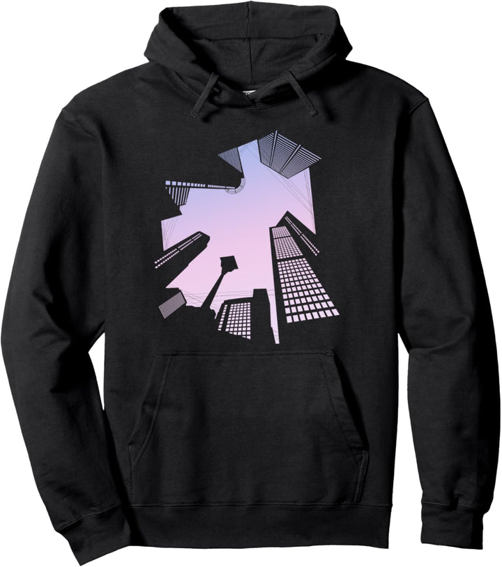 Pastel City Lofi Anime Aesthetic Vaporwave Lo Fi Soft Girl Pullover Hoodie