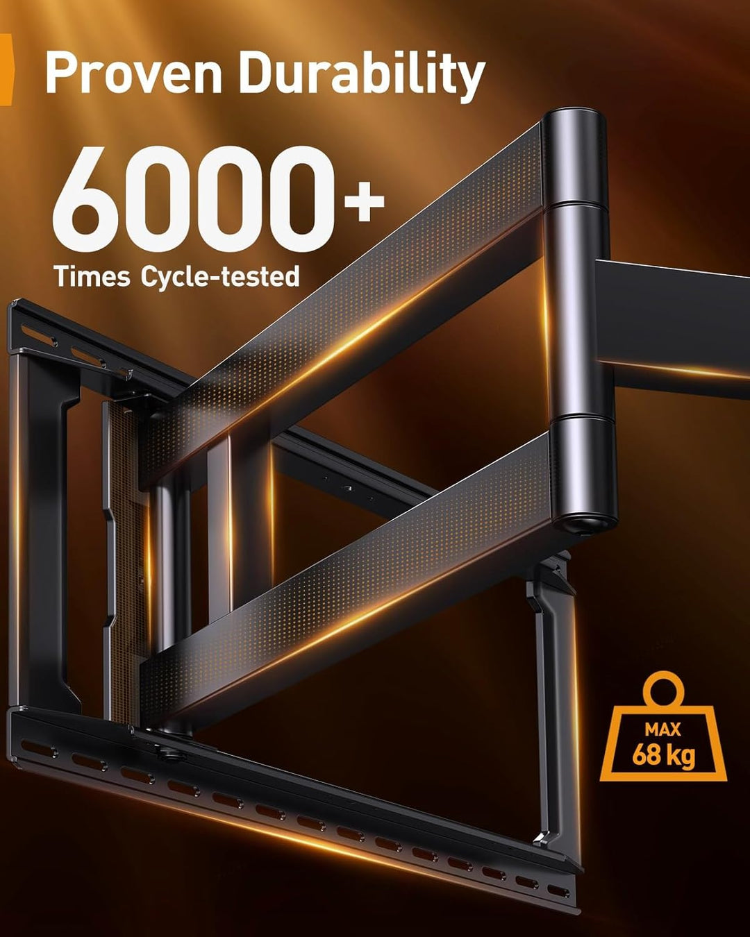 Perlegear TV Wandhalterung für 42-90 Zoll TV bis zu 68 kg Langarmige Voll-bewegliche, 1018 mm Lange