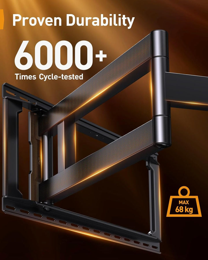 Perlegear TV Wandhalterung für 42-90 Zoll TV bis zu 68 kg Langarmige Voll-bewegliche, 1018 mm Lange