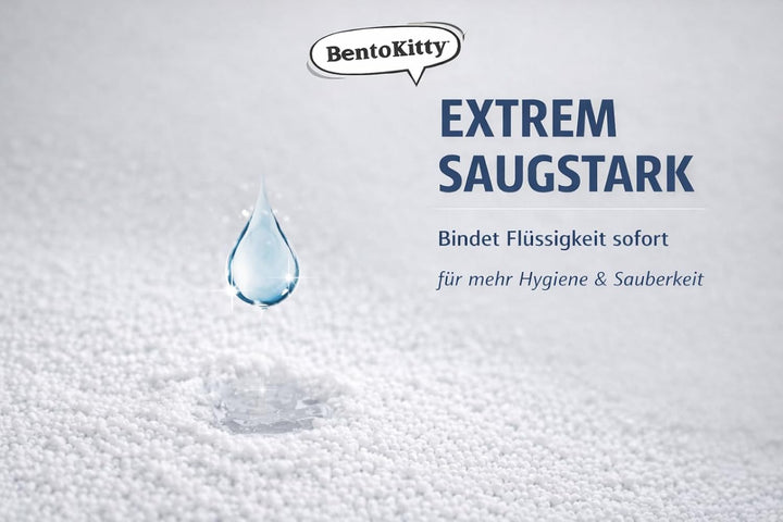 BentoKitty Katzenstreu (20L, 2er Pack) Naturell, Klumpend, weiss, feinkörnig, Klumpstreu aus Bentoni