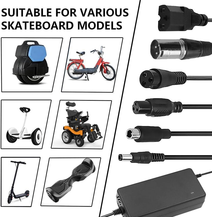 ZOYDP 54.6V 2A Li-ion Ladegerät für 48V 13S Lithium Batterie, E Scooter Ladekabel, e Scooter Ladeger