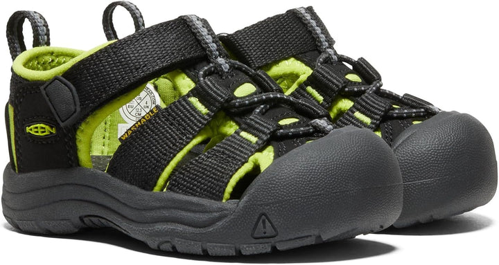 KEEN Unisex Kinder Newport H2 Sandalen 19 EU Black Lime Green, 19 EU Black Lime Green