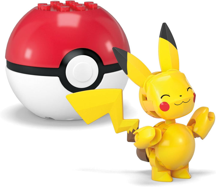 MEGA Pokémon Actionfigur Bauspielzeug-Set, zusammenbaubarer und beweglicher Pikachu und Zubat mit 40