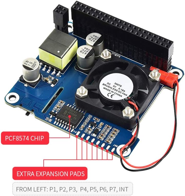 Power Over Ethernet HAT (B) for Raspberry Pi 3B+/4B,802.3af Compliant Power Over Ethernet Accessory