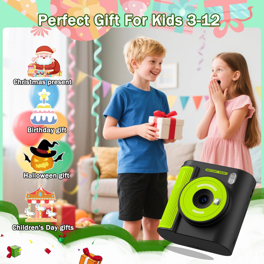 Zicor Kinderkamera Instant Print, 1080HD Digital Video & Instant Print Kamera für Kinder, lustige We