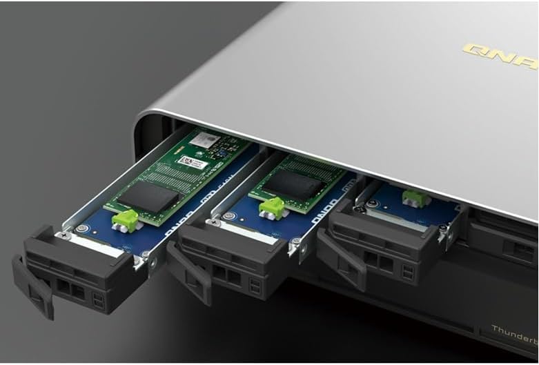 QNAP TBS-h574TX-i5-16G Thunderbolt Compact All-Flash | 5 x E1.S or M.2 SSD's, Intel Core i5-1340PE (