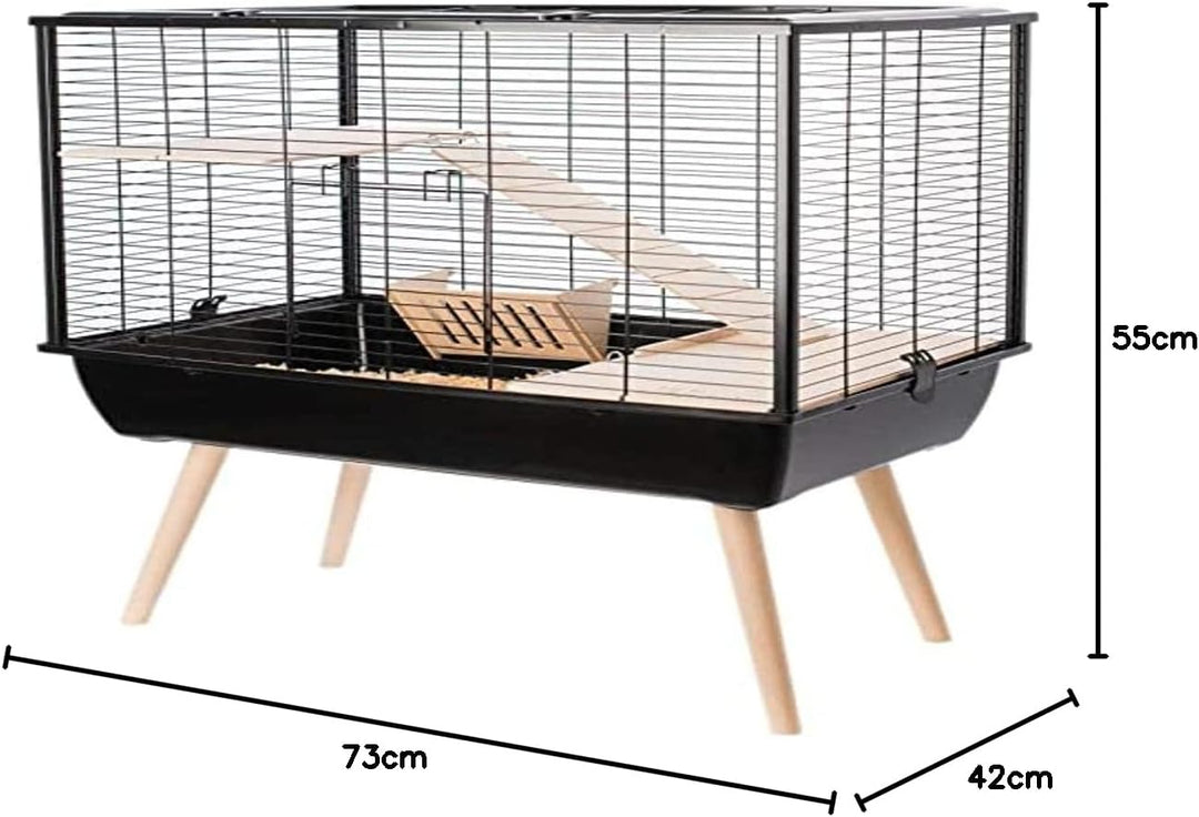 Zolux Cage Neo Muki grosse Nagetiere, L 77,5 x T 47,5 x H 87,5 cm, Schwarz, 1 Unité (Lot de 1), schw