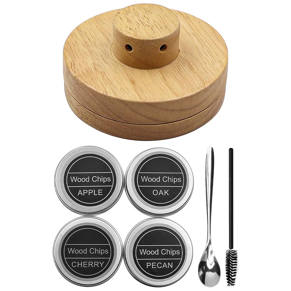 Cocktail-Räucherset mit 4 Holzspänen, Whiskey-Räucherset für Cocktails, Wein, Whiskey, Bourbon