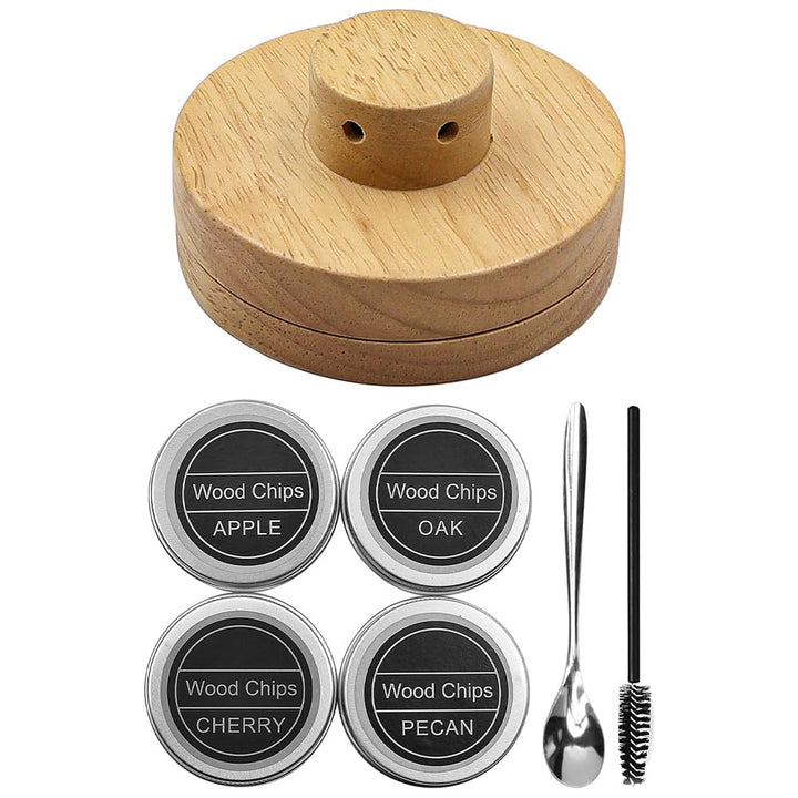 Cocktail-Räucherset mit 4 Holzspänen, Whiskey-Räucherset für Cocktails, Wein, Whiskey, Bourbon