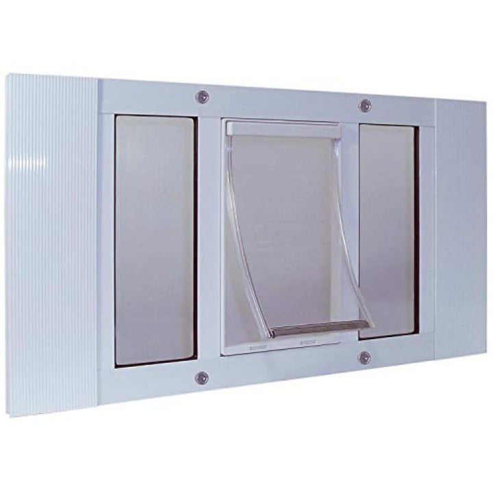 Ideal Pet Products Haustiertür, aus Aluminium, verstellbar für Fensterbreite von 83,8 cm bis 96,5 cm