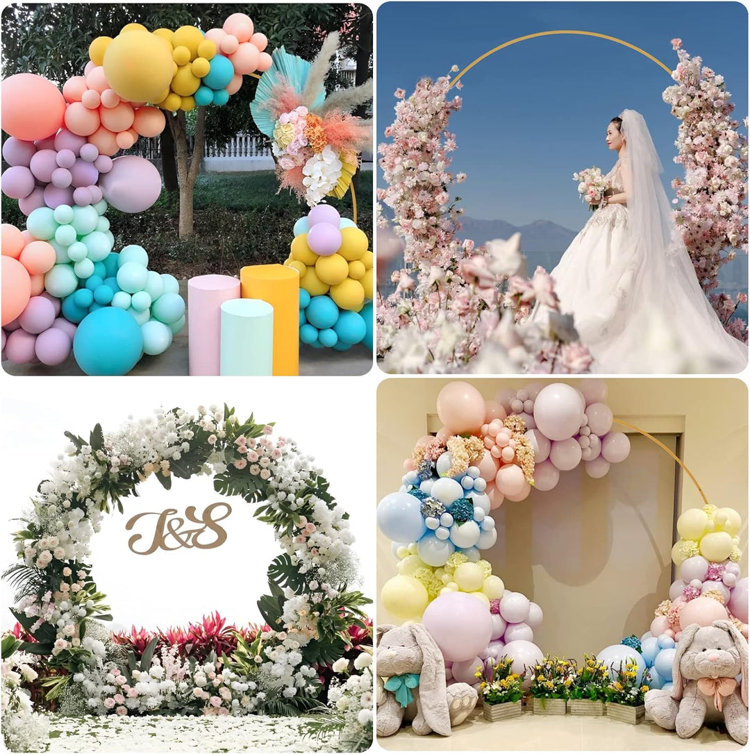 Wokceer 2,2 m Gold Ballonbogen für Hochzeit Hochzeitsbogen Ballon Bogen Stand für Party Metall Kreis