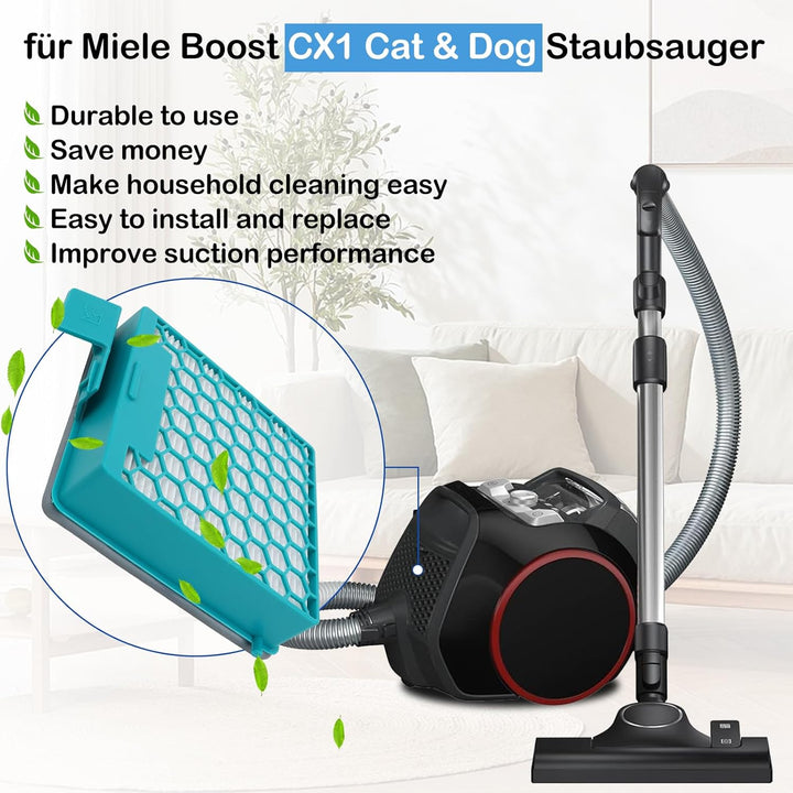 CX1 Hygiene AirClean Filter kompatibel mit Miele Boost CX1 Kanister Staubsauger Cat & Dog, Active, A
