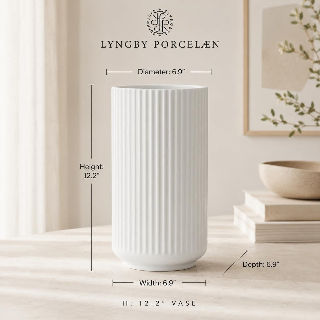 Lyngby Porcelæn Vase H31 cm Lyngby Designklassiker Zeitloses Design, Weiss H31 cm Weiss, H31 cm Weis