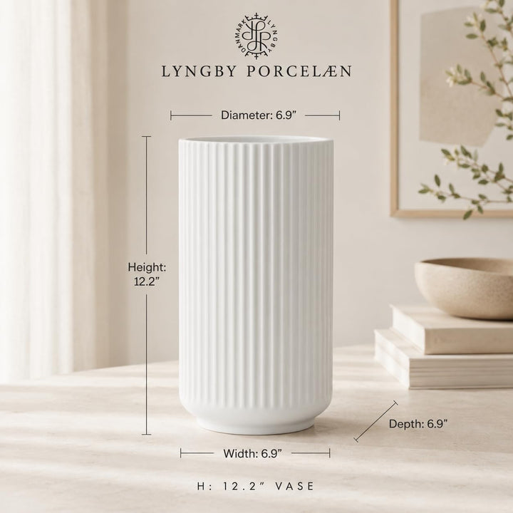 Lyngby Porcelæn Vase H31 cm Lyngby Designklassiker Zeitloses Design, Weiss H31 cm Weiss, H31 cm Weis